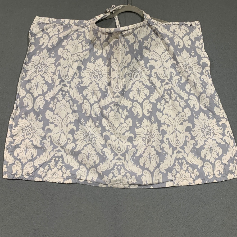 Bebe au Lait Blue White Damask Cotton Nursing Cover Breastfeeding Apron Adjustab